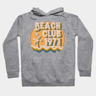 vintage retro beach club 70s 1974 with spirale orange Hoodie